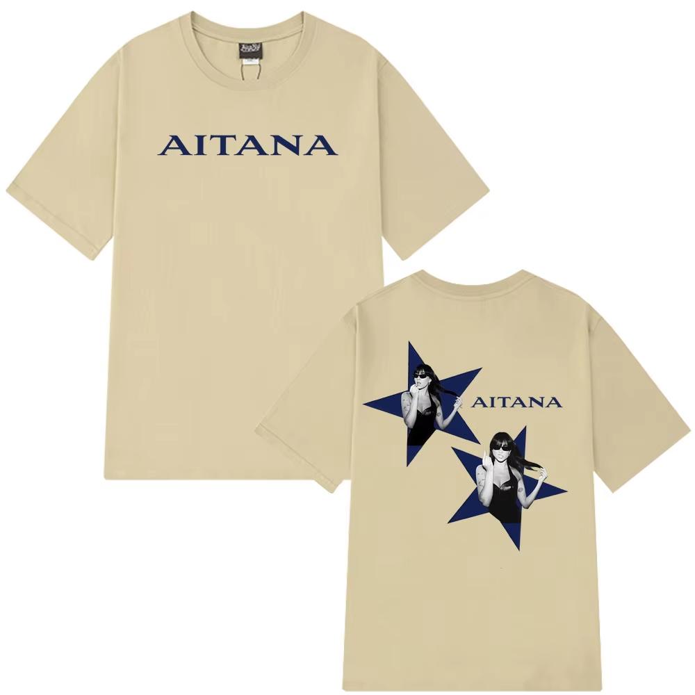 

Singer Aitana Cuarto Azul World Tour 2026 Merch Tees Unisex Women Vintage T Shirts Summer pure Cotton Aesthetic Trend Tshirts S