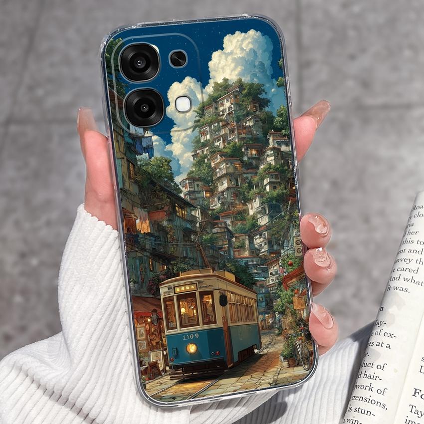For Oppo A6 Pro A6x A5x K13 Realme 15X C85 V70 V70s CT 7 7T 8 Phone Cases Beautiful Sakura Butterflies Patterns Casing Soft Silicone TPU Clear Housing