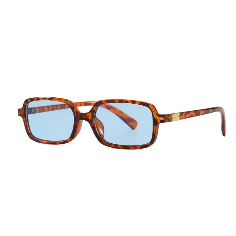 Fashion Retro Rectangle Small Frame Sunglasses For Men And Women Unisex Brown UV Protective Shades