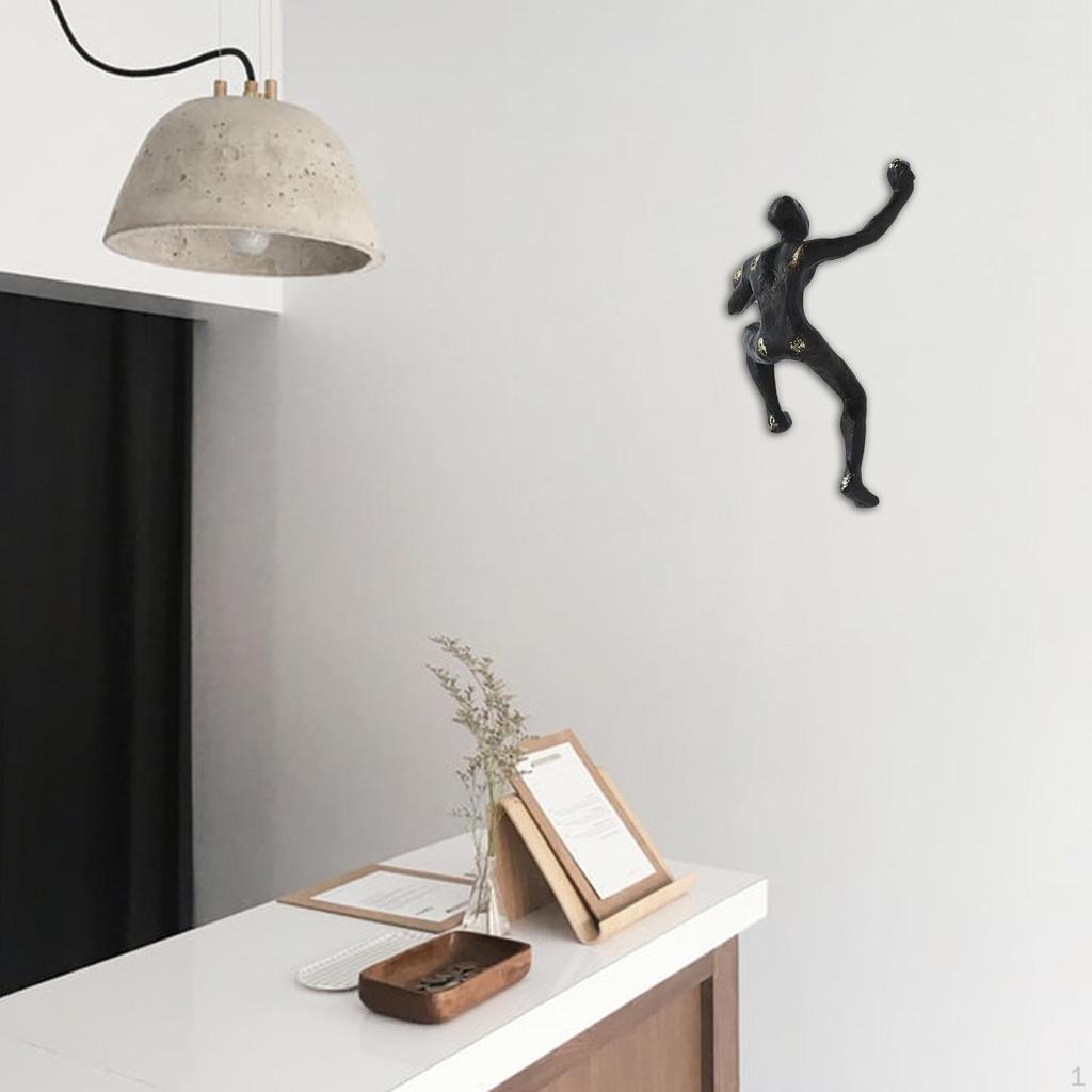 3D Retro Rock Climbing Men Climber Industrial Style Sculpture Wall Decoration Statue Figurine