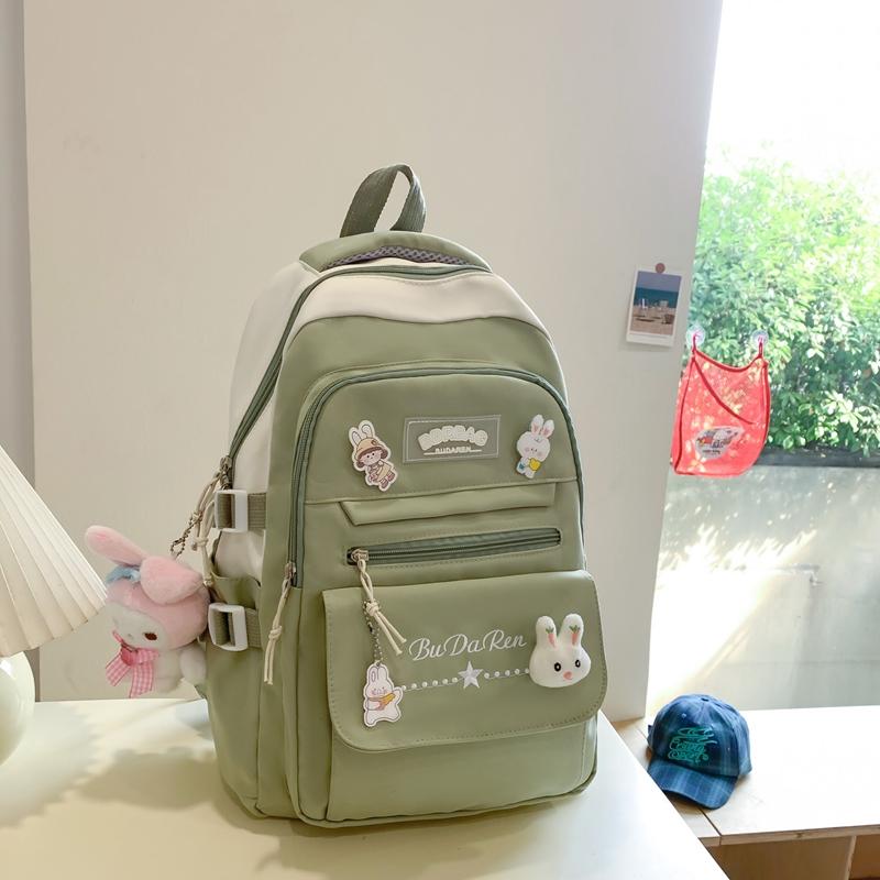 

Модная школьная сумка для подростков, водонепроницаемый нейлоновый рюкзак для девочек, милый женский рюкзак для ноутбука, дорожная сумка, черная, розовая, книжная сумка зелёный