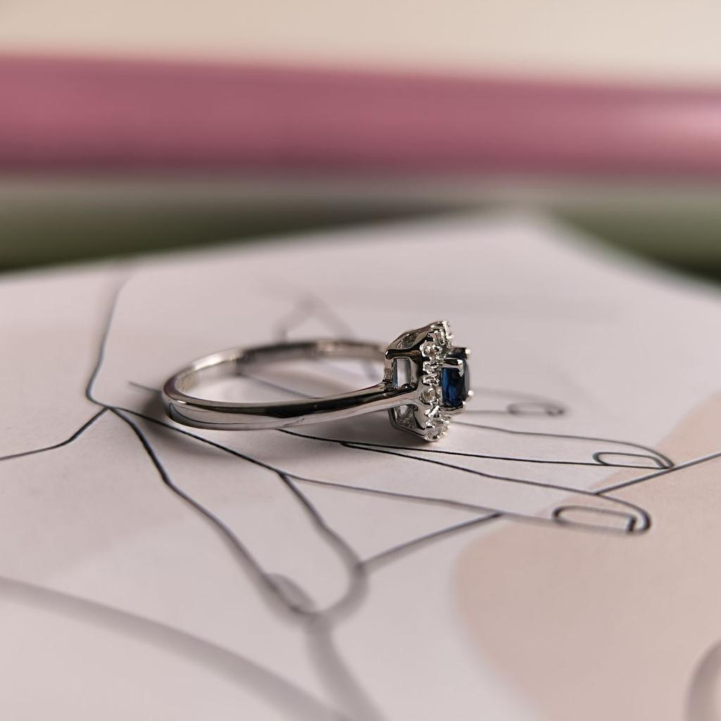 Серебряное кольцо с сапфиром nano 0.32ct, вес изделия 2,13 гр (2188919)