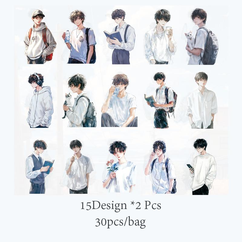 

4Style 30 листов/пакет Мода Персонаж Красивый Подросток Тема ПЭТ-лента Сделай сам Ежедневник для рук Скрапбук Фоторамка Чашка Украшение для дневника