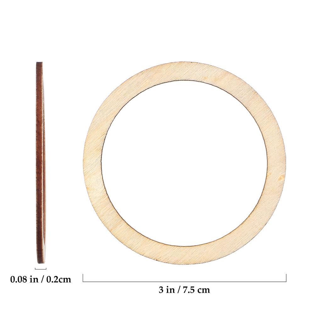 50pcs Wood Chip Craft Accessories 6Cm Round Diy Decorative Pieces For Scrapbooking Hollowed Mini Slices Wall Hanging Christmas