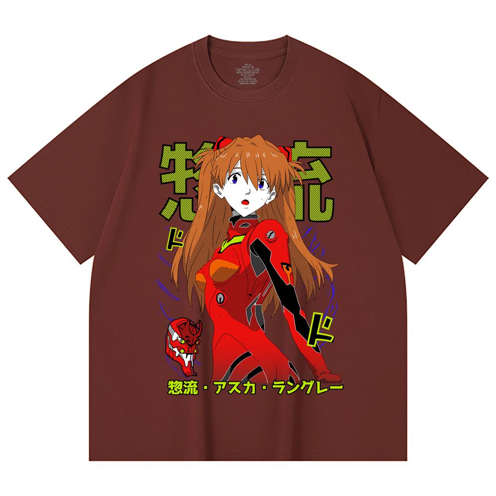 230 Gsm 100% Cotton Evangelion V10 Asuka Print Unisex Heavy Cotton T Shirt