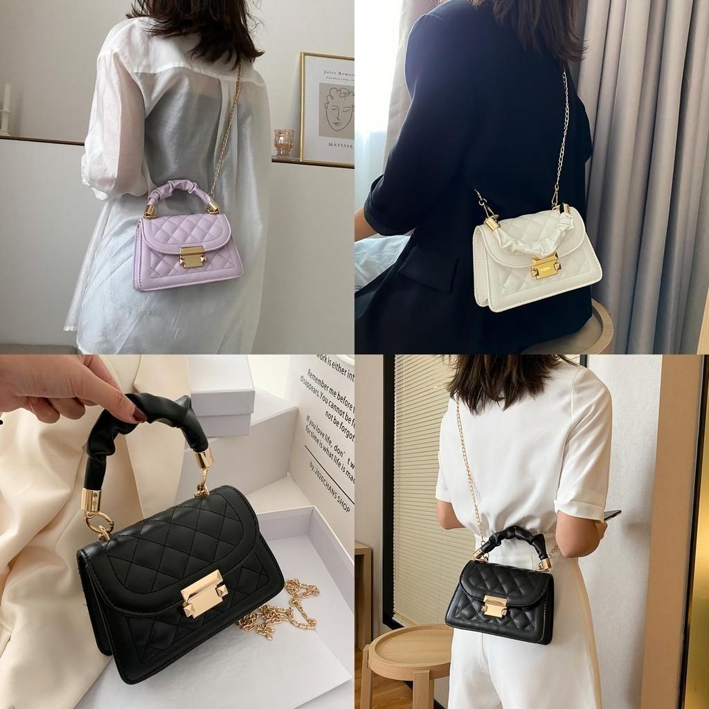 Stylish Streetwear Pu Shoulder Bag Trendy Diamond Pattern Design