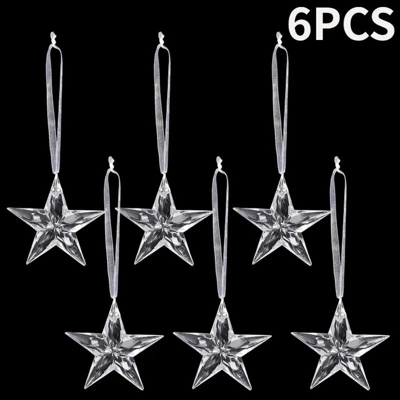 12/2 STÜCK Acryl Weihnachtsanhänger Kristallklar Schneeflocke Eiszapfen Weihnachtsbaum Anhänger Feiertag Winter Party Hängende Ornamente