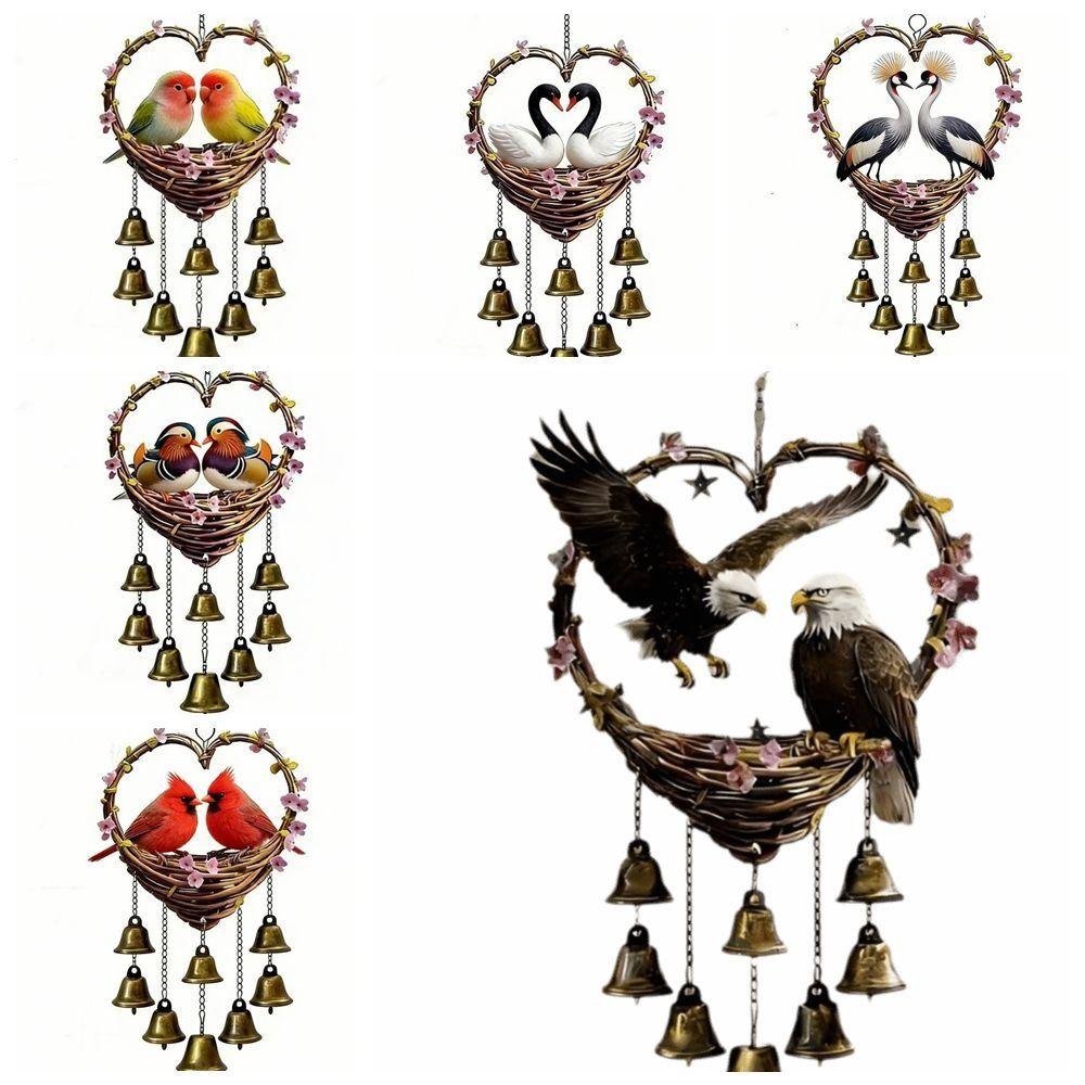 Goose Wind Chime with Bells Eagle Decorative Chain Garden Decoration Bird Hanging Pendant Home