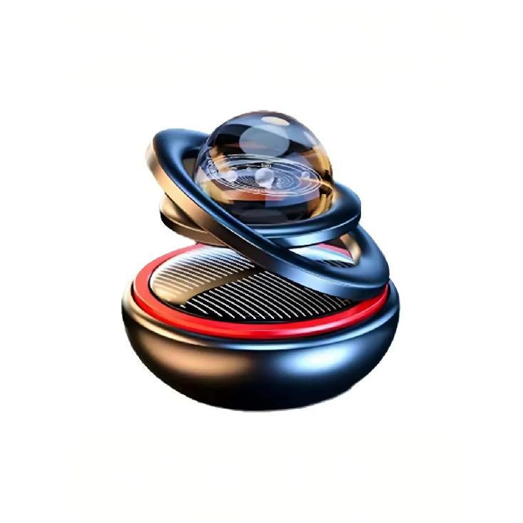 Solar-powered aromatherapy car accessory: double-hanging crystal ball aromatherapy perfume ornament, a creative decoration