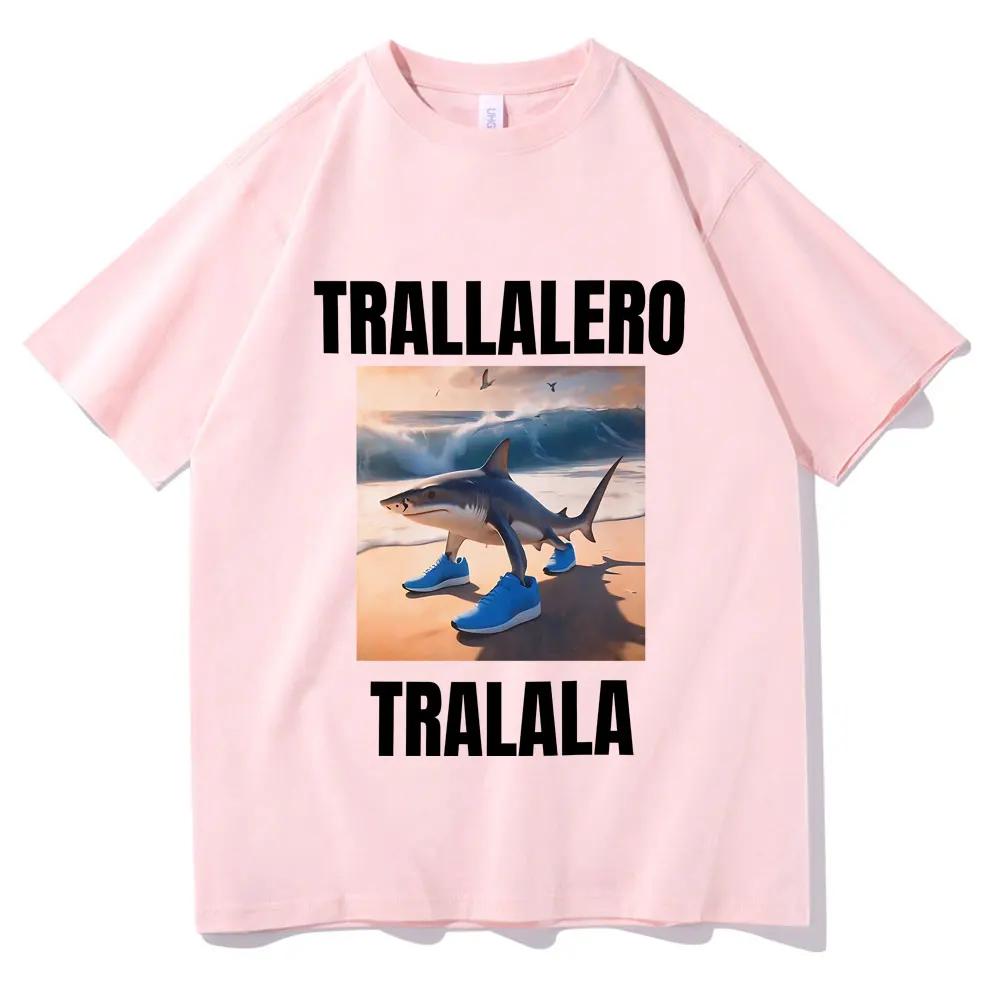 Tralalero Tralala Funny Shark With Shoes Meme T Shirts Summer Unisex Unisexs Humor Oversized Tshirt Unisex Gothic Vintage Tshirt