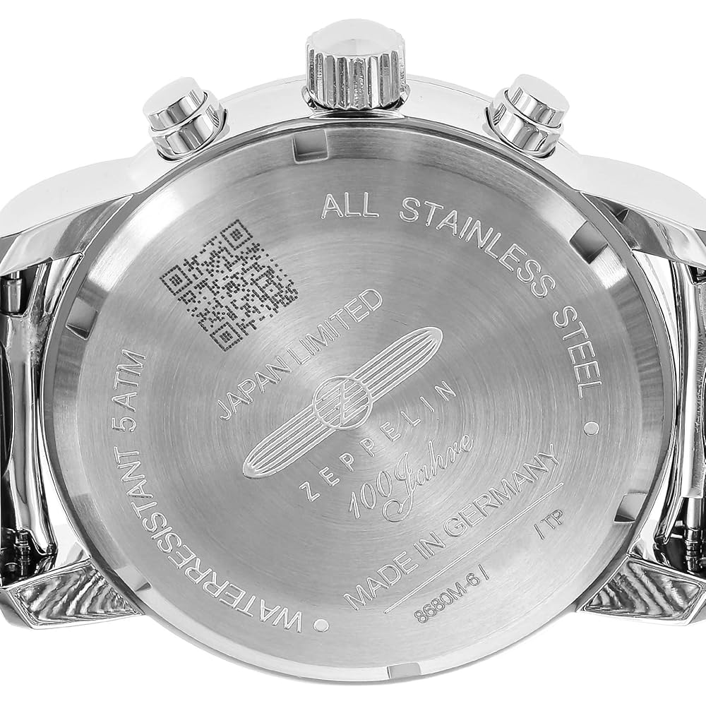 Zeppelin 8680M6 Men's Watch Gray Dial Stainless Steel Water Resistant Analog Timepiece
