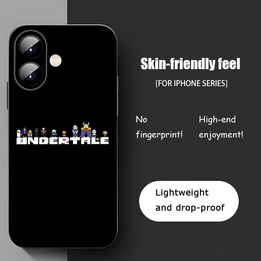 Popular Pixel Game Undertale Phone Case For iPhone 16 15 14 13 12 11 X XR XS 8 Plus Mini Pro Max Soft black Shockproof Cover