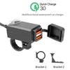 12V-24V QC3.0/3.1A Dual Usb Port Waterproof Motorcycle Handlebar Charger Adapter Power Supply Socket for Iphone Samsung Huawei