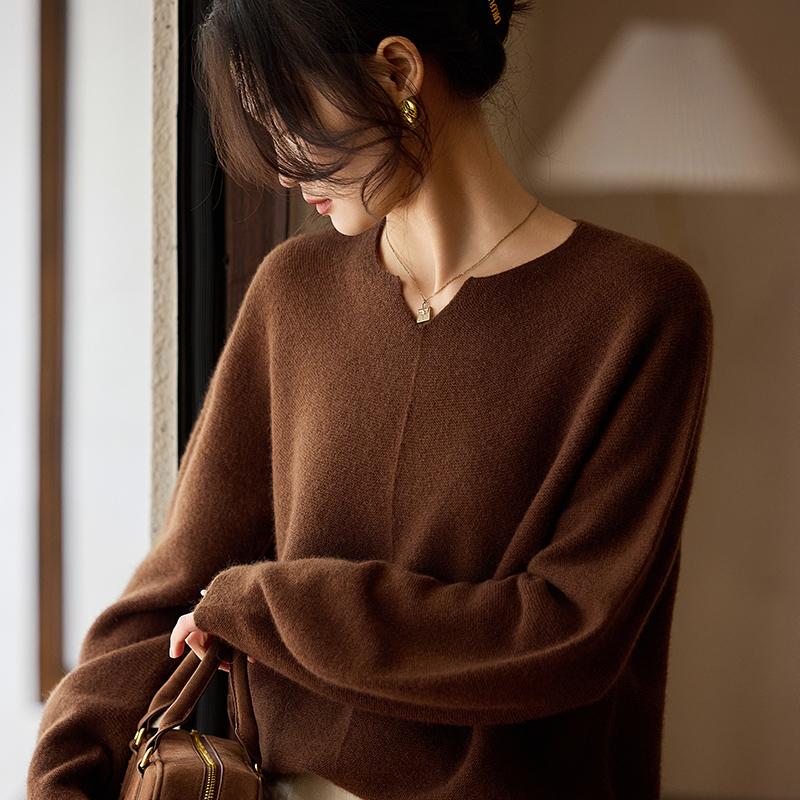 Dámský kašmírový svetr Kašmír Qinghe 30% kašmír 70% vlna podzimní a zimní pulovr hřejivý a módní