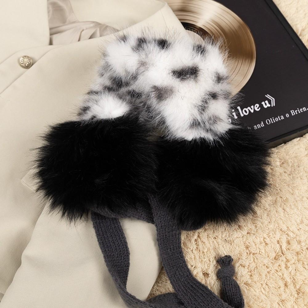 Foldable Leopard Print Earmuffs Thickened Plush Plush Ear Cover  Outdoors