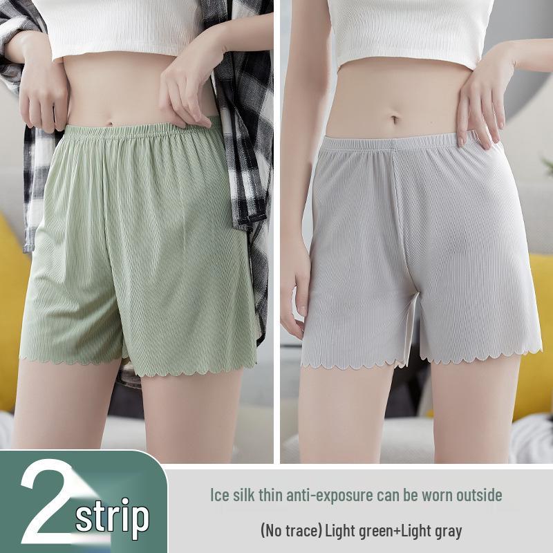 Women's Summer Ice Silk Anti-Exposure Loose Shorts with All-Cotton Crotch