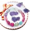 Colorful Natural Tourmaline Multi-Strand Bracelet - Rainbow Watermelon Ice Cream Macaron Design