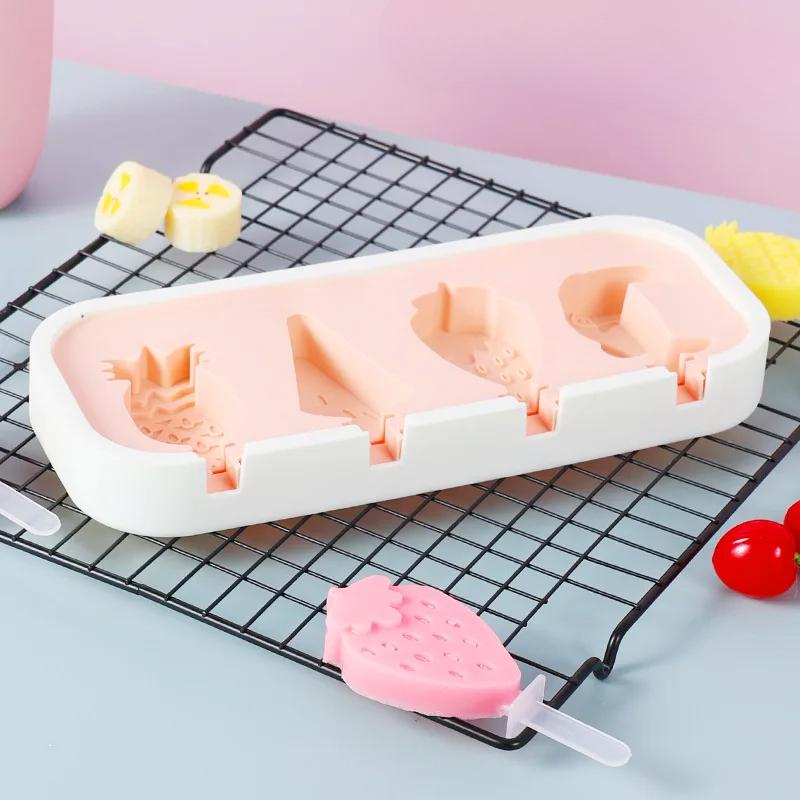 Popsicles Molds Kids Baby Cute Shapes Silicone Mini Popsicle Molds BPA Free Reusable Ice Cream Mold Popsicle Maker Homemade Set