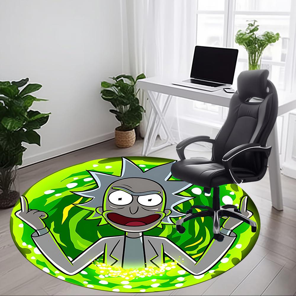 1pcRick and Morty Office Round Area Rug, Indoor Mat Suitable For Office, Bedroom Living Room Home Decor, Room Deco, Offic a0928124