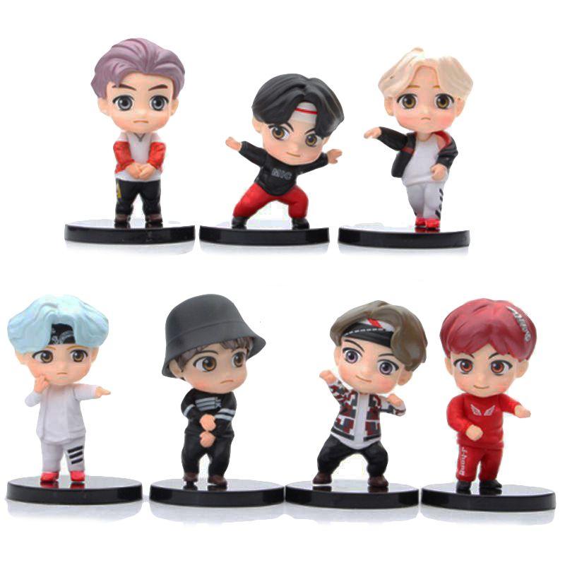 Adorable 7piece Bts Tinytan Set Of Mini Figures Featuring Dynamite Bangtan Boys For Gift And Display