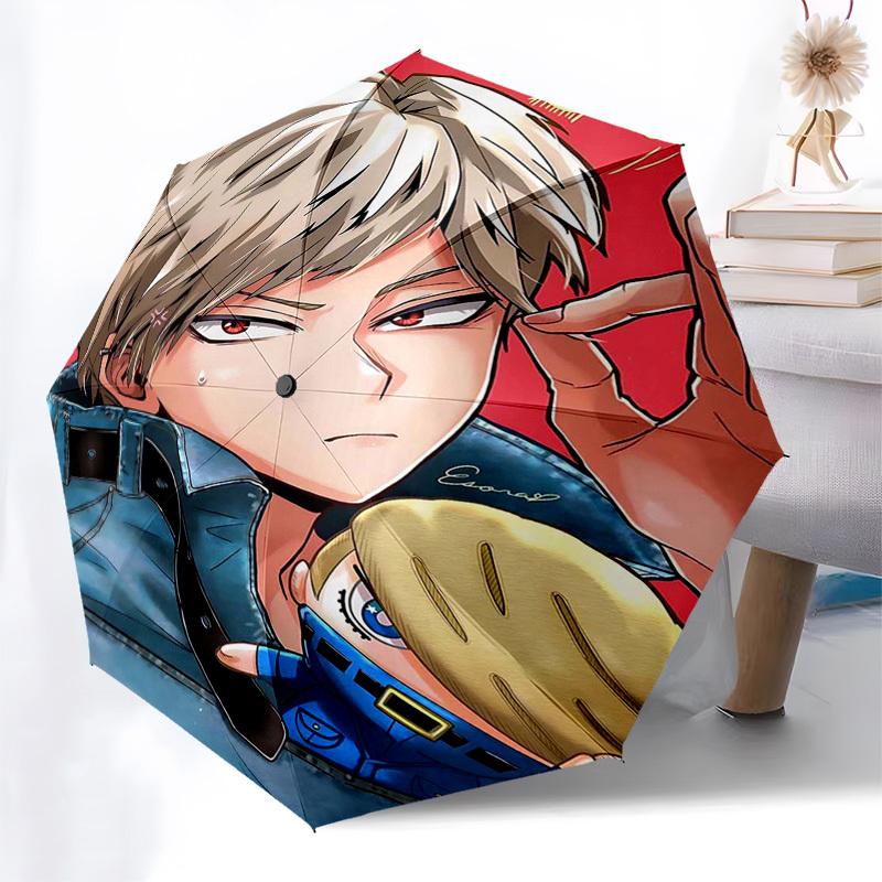 1pz Ombrello da Esterno con Design di Personaggio Anime - Apertura/Chiusura Automatica, Design Portatile a 3 Pieghe, Telaio in Ferro a 8 Stecche - Regalo Perfetto per i Fan, T