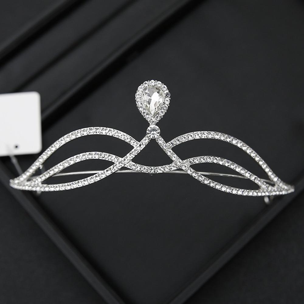 Simple Design Wedding Bride Crown Crystal Rhinestone Princess Crown Wedding Ceremony