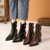 New Style Shoes: Pointed-toe Retro Boots, Chunk-heeled Boots, Women's Ankle Boots, and Slim Boots