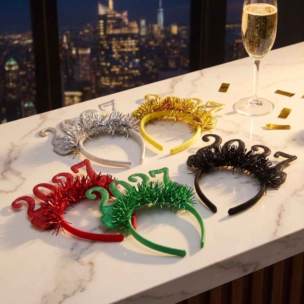 Sequin New Year Decorative Glasses Sweet Glitter Hair Hoop Star Strip Headwear Eve Party