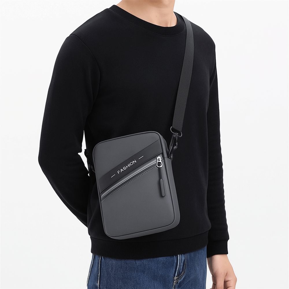 Large Capacity Man Messenger Bag PU Male Crossbody Bag Multifunctional Men's Shoulder Bag  Male