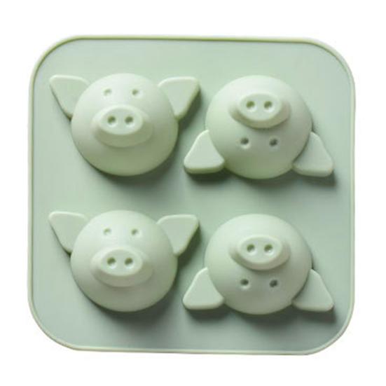 Ikke-klebende Avforming Matkvalitets Kakeform Søt Griseform Silikon Bakverkform Kjøkkenutstyr