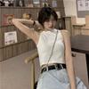 Summer Round Neck Exposed Navel Short Outerwear Vest