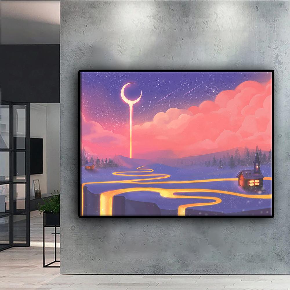 5D Diamond Painting Art Moon and Starry Sky DIY Diamond Embroidery Rhinestone Home Decoration