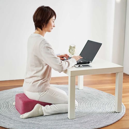 Cogit Square Cushion, Agri, Long-Term Comfort, Reduces Fatigue, Supports Comfortable Posture, Multi-Function, Pink Rose, 93055