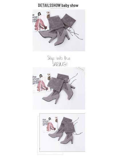 New European & American Over-the-Knee High Heel Boots – Thick Heels, Plus Sizes Available