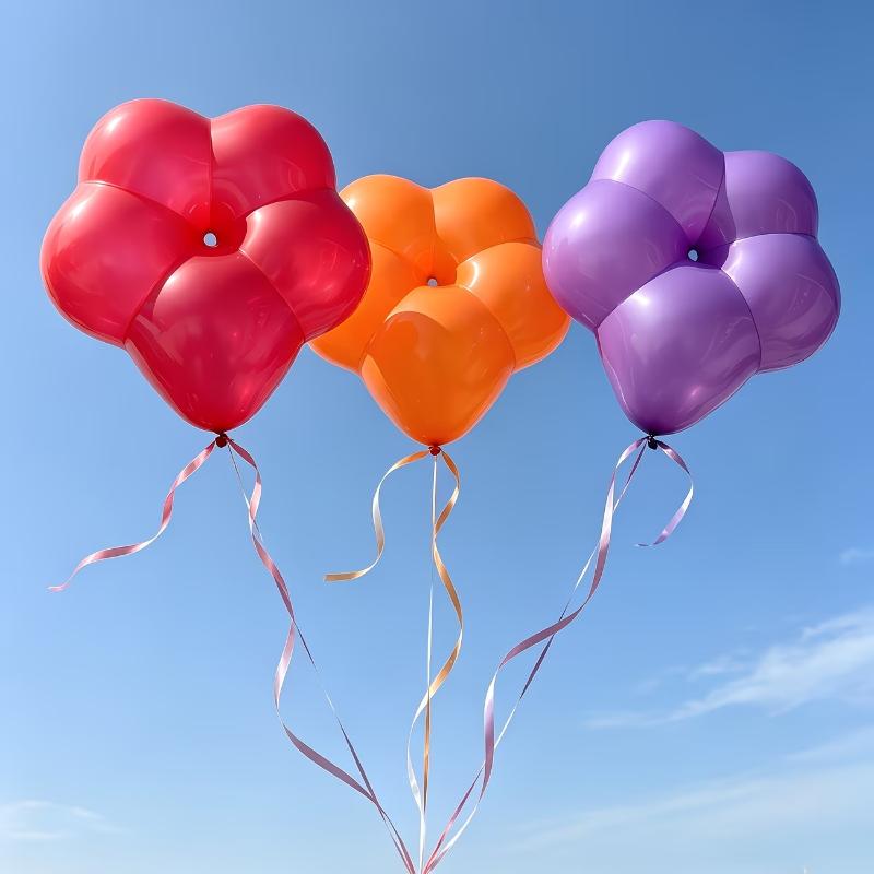 10/20/50Pcs Colorful Plum Blossom Balloons Flower Balloons, Suitable For Valentine'S Day, Birthdays, Wedding Party Decorations