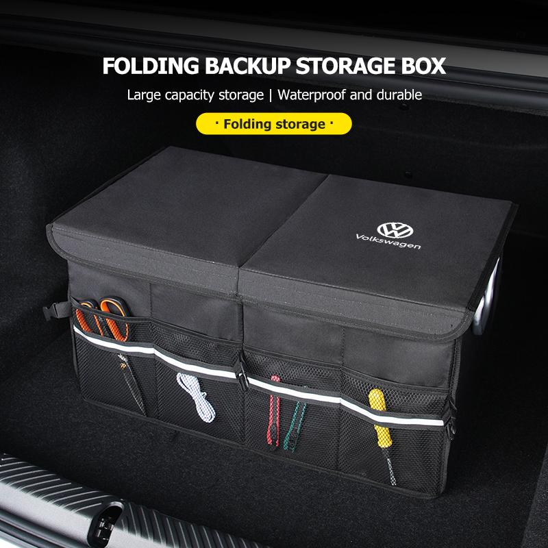RSQ1 Valve Stems Caps Car Trunk Sundries Storage Box Large Capacity Foldable Supplies For Volkswagen VW Scirocco Passat Polo B5 B6 B7