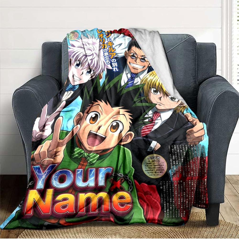 Name Custom Hunter X Hunter Print Flannel Blanket High Quality Warm Comfortable Cover for All Seasons Perfect for Gifts Home Decor