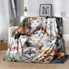 Animal Cat Dog Selfie Super Soft Plush Flannel Throw Blanket Suitable for Living Room Bedroom Sofa Warm Blanket