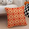 Retro Ornate Bohemian Style Geometric Pattern Cushion Cover Throw Pillow Cover Hidden Button Durable Polyester Chair Cushion