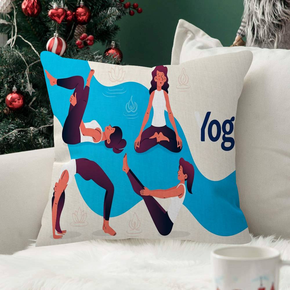 Yoga Pillow Case Plush Fabric Soft Double Sided Print Sofa Cushion Cover Throw Pillow Covers