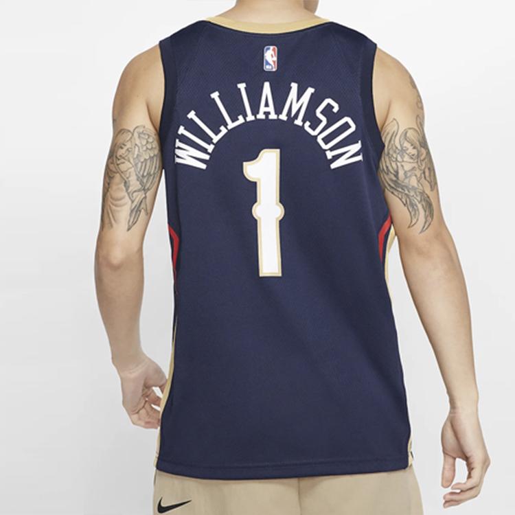 Nike NBA Zion Williamson Basketball Jersey SW Fan Edition Men Tops Deep-Blue 864493-427