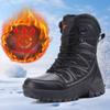 Mens Winter Warm Fleece-Lined Hiking Boots Snow Outdoor Trekking Anti-Slip Waterproof High-Cut