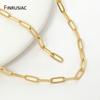18K Gold Plated Brass Paperclip Chains, 3.5*9mm Cable Chain For Jewelry Making DIY Necklace Bracelet Chains Accessories