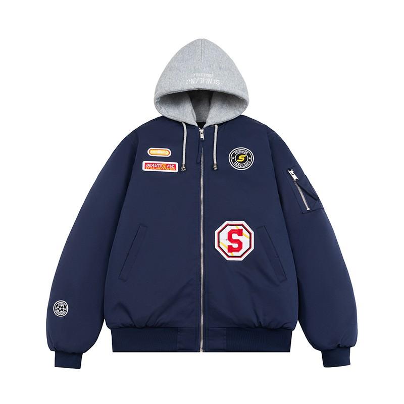 Trendy Pilot Jacket Loose Retro Streetwear Baseball Coat Men Women