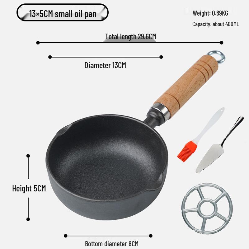 Non-Stick Mini Cast Iron Frying Pan for Oil Drizzling, Stir-Frying, and Egg Frying