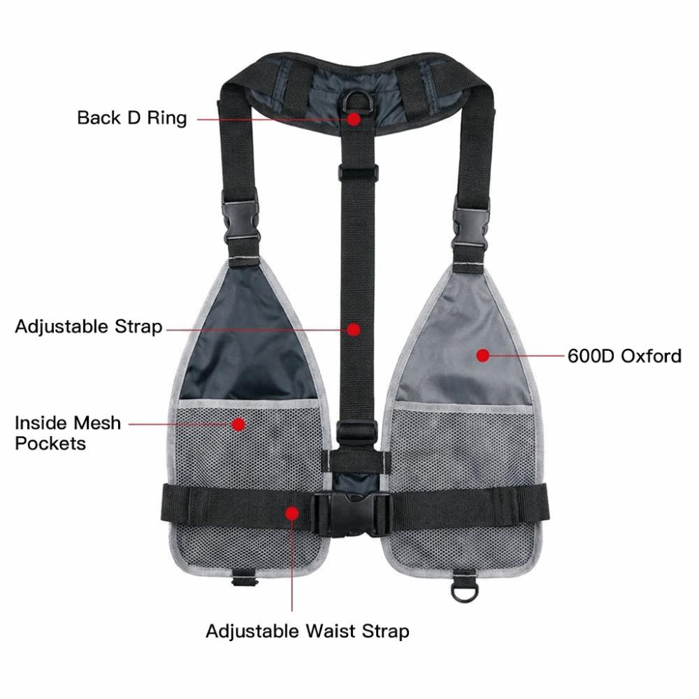 Lightweight Fishing Waistcoat Multiple Pockets Fly Fishing Vest Durable Fishing Vest  Kayaking