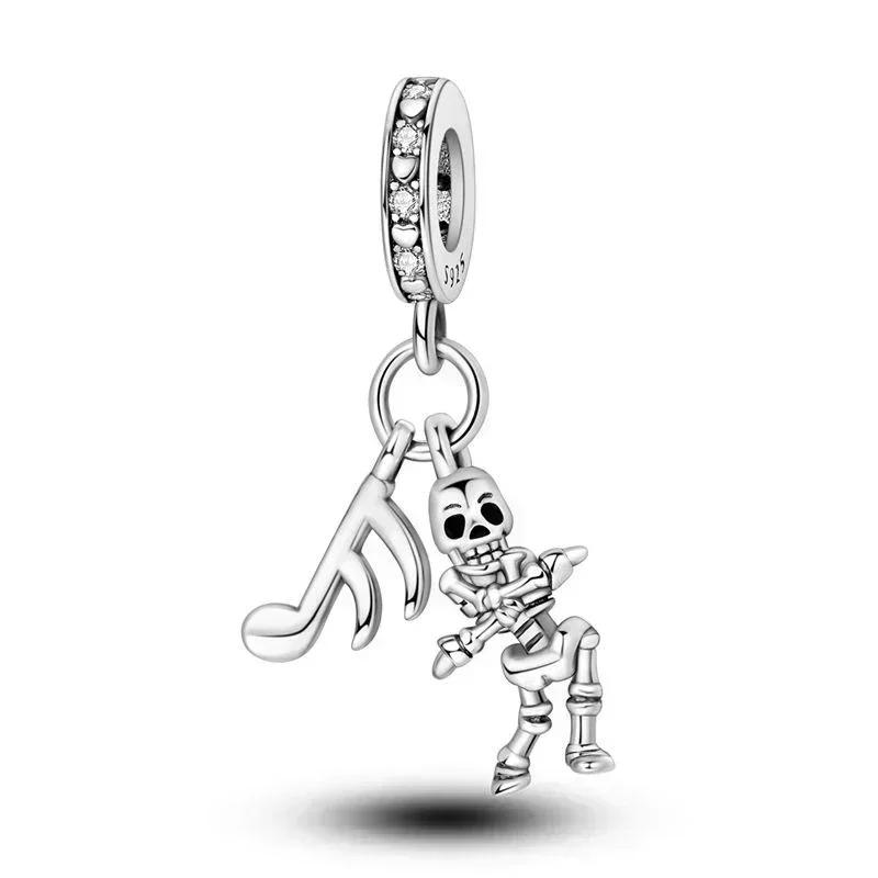 Authentic Original Copper Metal Halloween Perfect Gift Black Cat Spider Skull Pumpkin Ghost Bead Components Charm Bead Components Designed For Pan