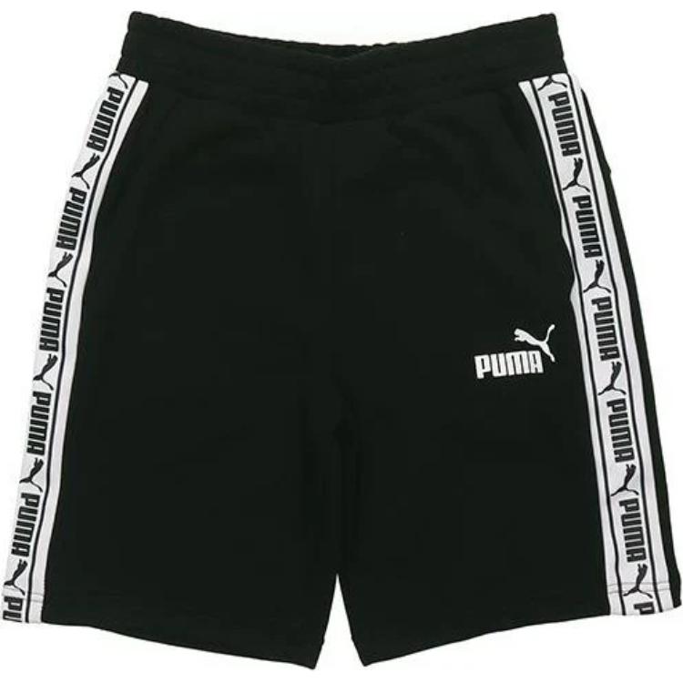 Puma Solid Color Logo Print Sports Short Sleeve T-Shirt And Shorts Set Men sets White Black 532557-02+533192-01