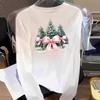 (Asian Size) Plaid Tree Cute 90s Graphic Tee Women Print T Shirt Christmas New Year Autumn Winter Casual Fashion Top Clothing Long Sleeve T-shirts
