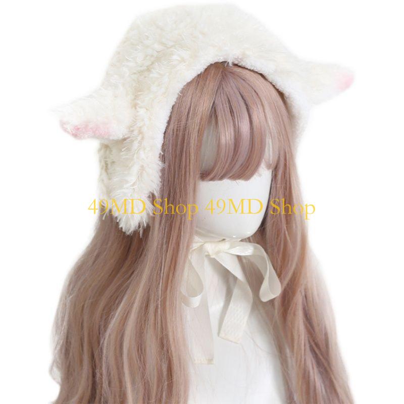 49MD Winter Adult Hats Warm Ear Protects Hat Accessories Girls Skiing Hat